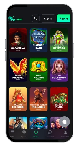 MystBet casino applikation